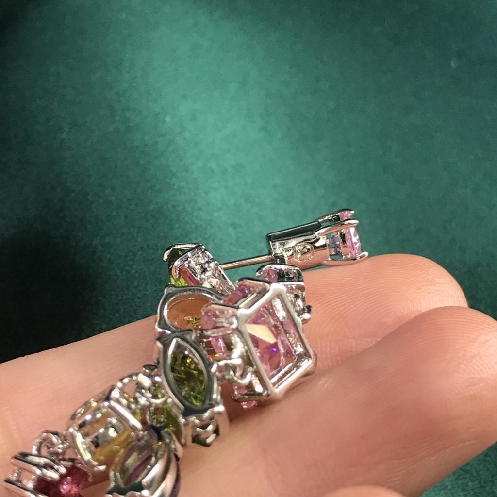 Bông Tai Swarovski Dáng Dài Đính Đá Quý Sang Trọng Cho Nữ