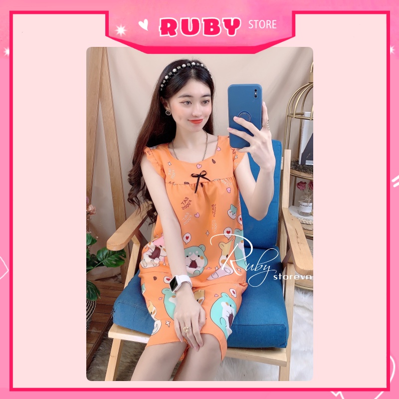 Đồ bộ nữ mặc nhà Họat Hình chất kate mềm mịn mát, họa tiết dễ thương Free Size Dưới 47KG ❤ Rubystorevn