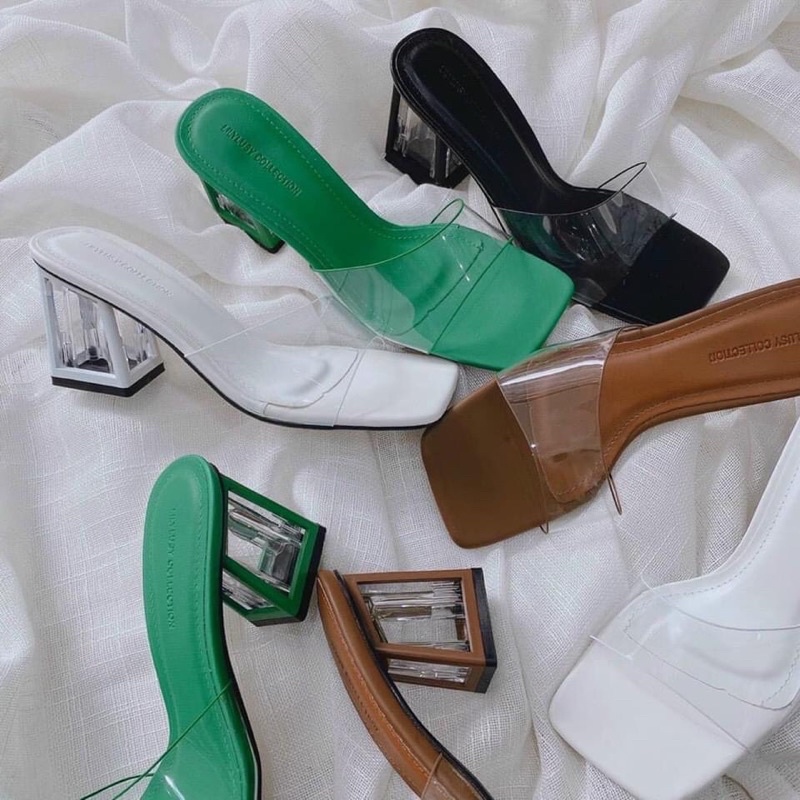 Guốc nữ bản lượn mêka trong mềm êm chân gót lỗ cao 7cm