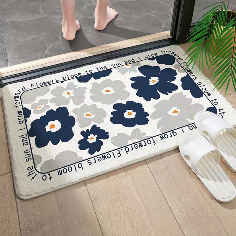 Thảm lót cửa chùi chân Họa Tiết Hoa Nhiều Màu Sắc