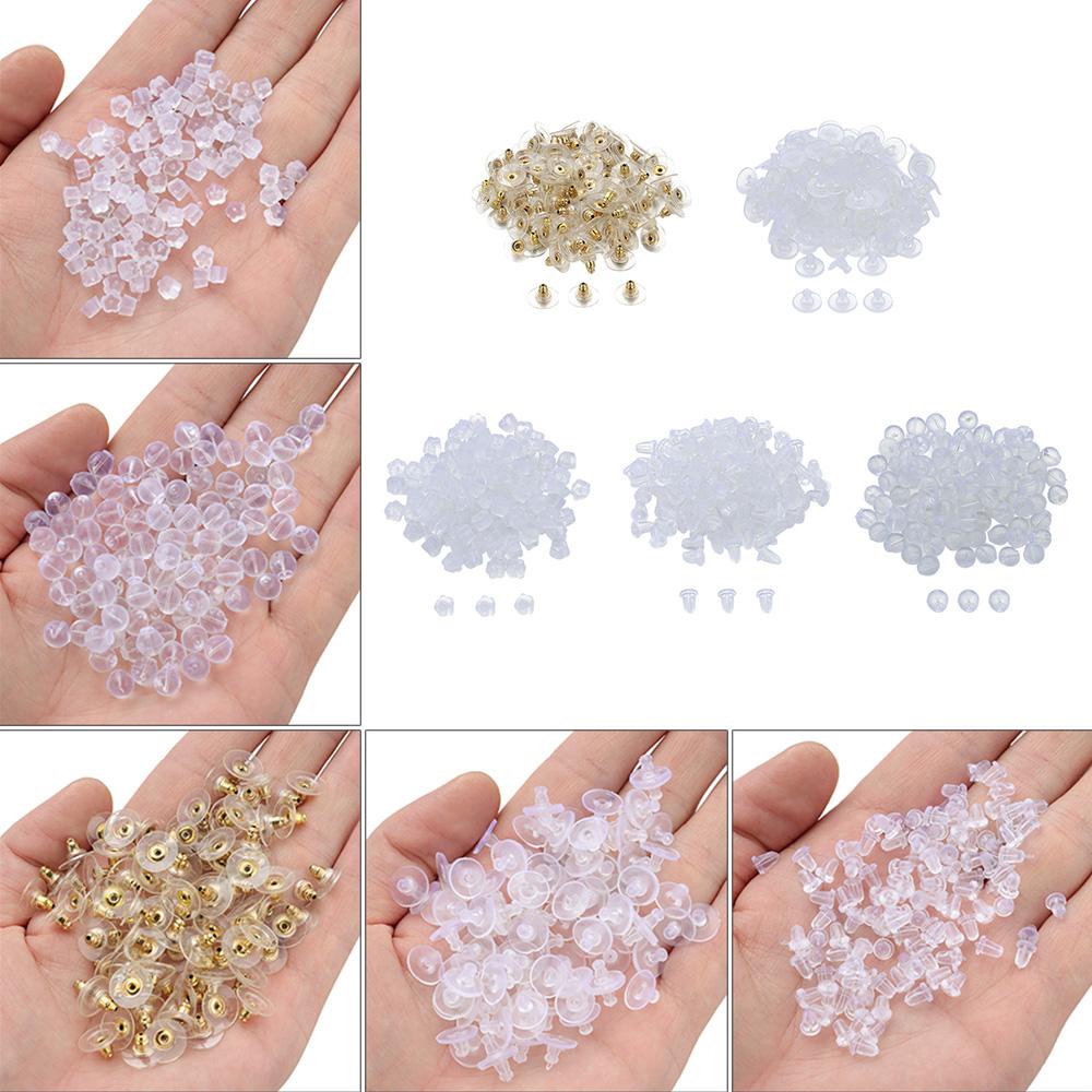 Bộ 100 Nút Chốt Khuyên Tai Bằng Cao Su Silicon Thời Trang