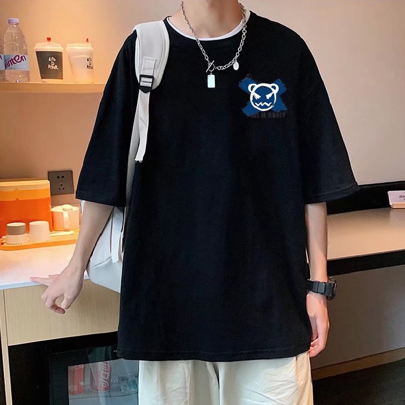 Áo Thun Dáng Rộng In Họa Tiết Hoạt Hình Phong Cách Hàn Quốc Thời Trang Mùa Hè Cho Nam Và Nữ Size M-8XL