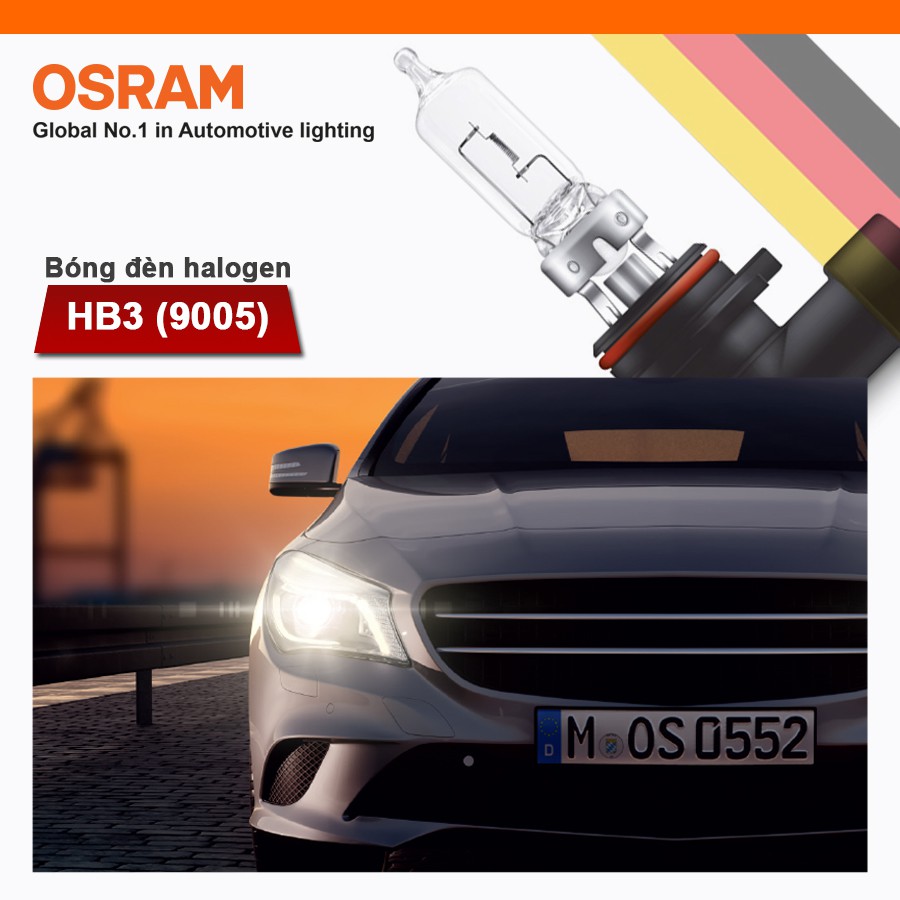 [Mã BMBAU50 giảm 10% đơn 99k] Bóng Đèn Halogen OSRAM Original HB3 12V 60W (Chân Cong) Nhập Khẩu Chính Hãng