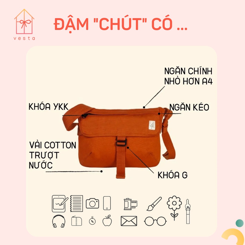 Túi đeo chéo nam nữ ĐẬM BNS CHÚT LIGHT 2021 thích hợp đi chơi, đi dạo, chụp ảnh