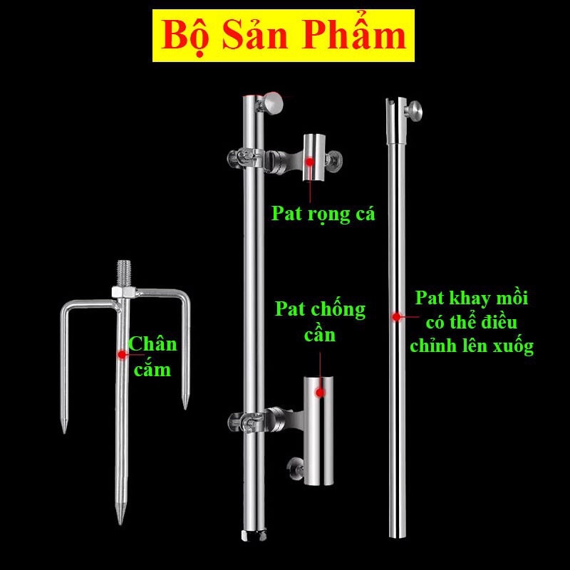 Tháp Câu Đài - Tháp Chống Cần Câu Cá Đa Năng Cao Cấp Hỗ Trợ Chống Cần Câu Cố Định Rọng Cá Khay Mồi. Phụ Kiện Câu Đài