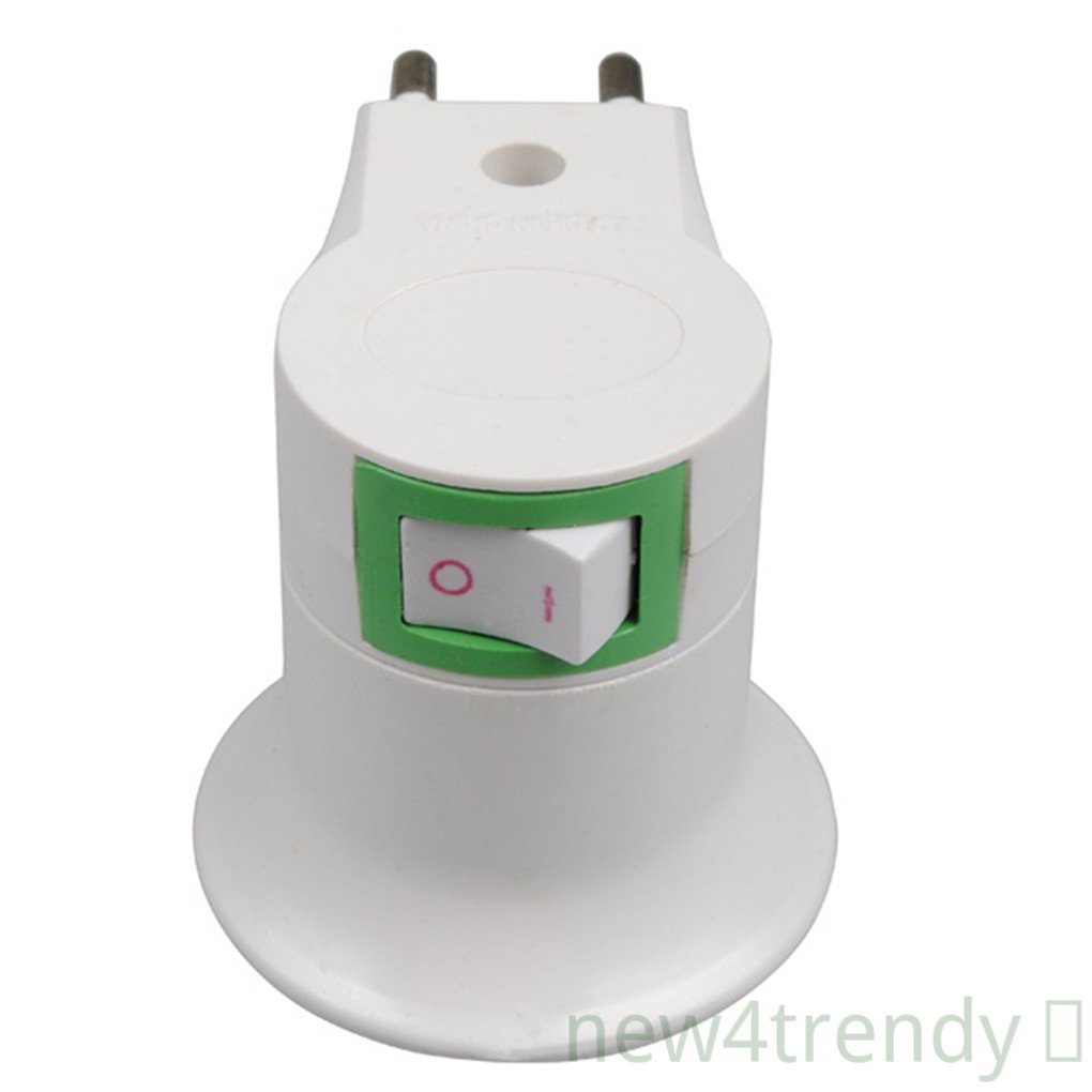 Đế cắm bóng đèn E27 phích cắm Eu có công tắc