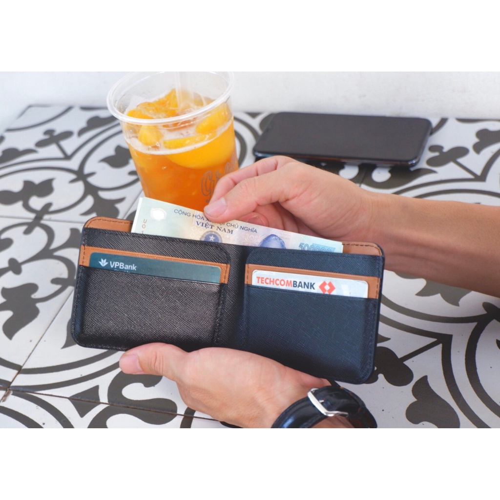 Ví da nam cao cấp, bóp ví nam da bò thật Clément – CM019 - BH 12 tháng