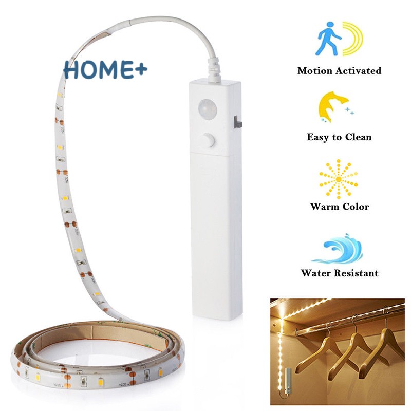 LED 1M Strip Light Wireless PIR Motion Sensor Wardrobe Cabinet Battery Operated @vn | BigBuy360 - bigbuy360.vn
