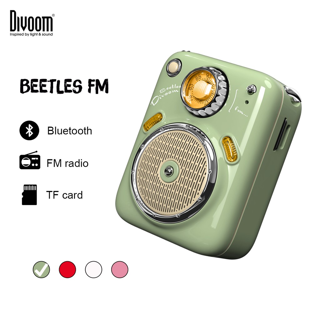 [Mã 2404EL10K giảm 10K đơn 20K] Loa Bluetooth Divoom-Beetles FM-Thiết kế siêu nhỏ,cổ điển, tích hợp FM radio và thẻ nhớ