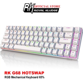 Royal Kludge RK G68 -Bàn phím cơ mini không dây 68 phím Bluetooth 5.1 cổng sạc Type C kết nối 3 chế độ có 2 cổng Hub USB