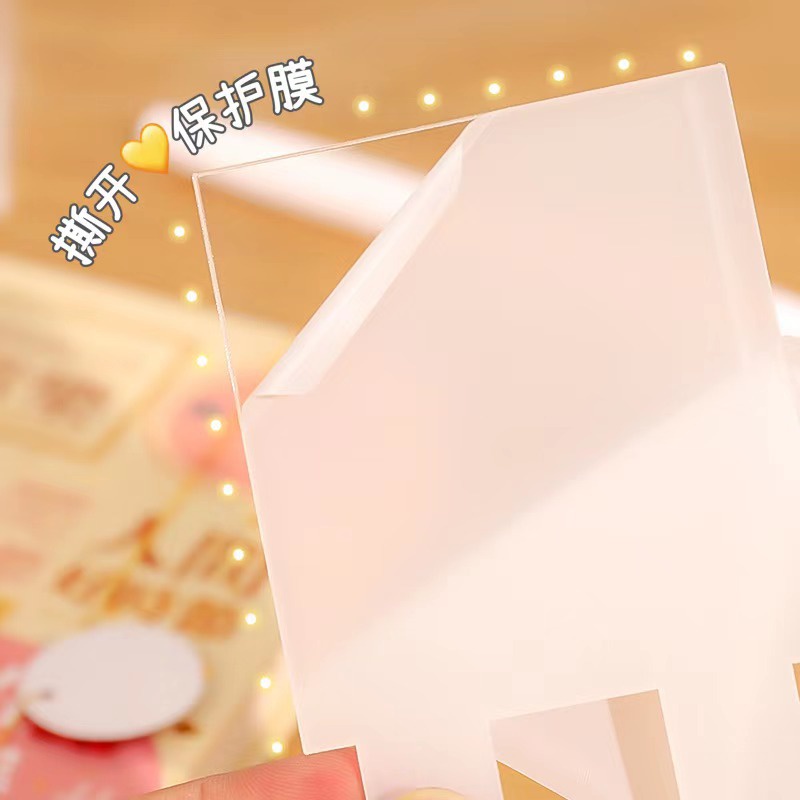 Bảng Ghi Chú Trong Suốt Acrylic Để Bàn Tiện Lợi Bảng Note Kế Hoạch Có Chân Chất Liệu Nhựa Mica Có Đèn Phát Sáng