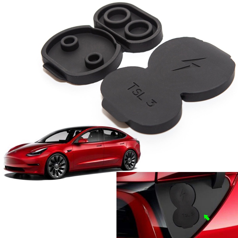 Nắp Đậy Cổng Sạc Xe Hơi Bằng Silicone Chống Nước Cho Model 3
