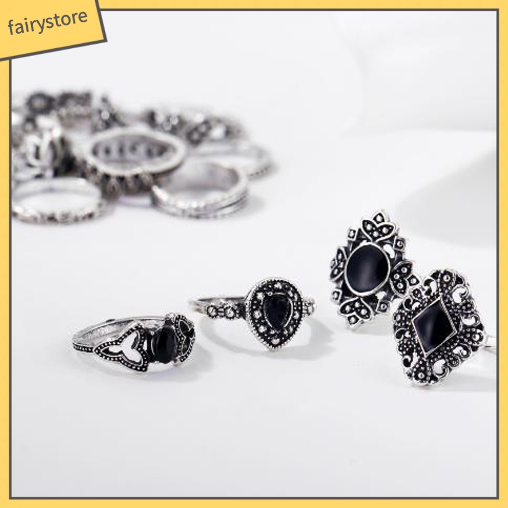 Set 15 nhẫn đeo khớp ngón tay đính đá thời trang cho nữ