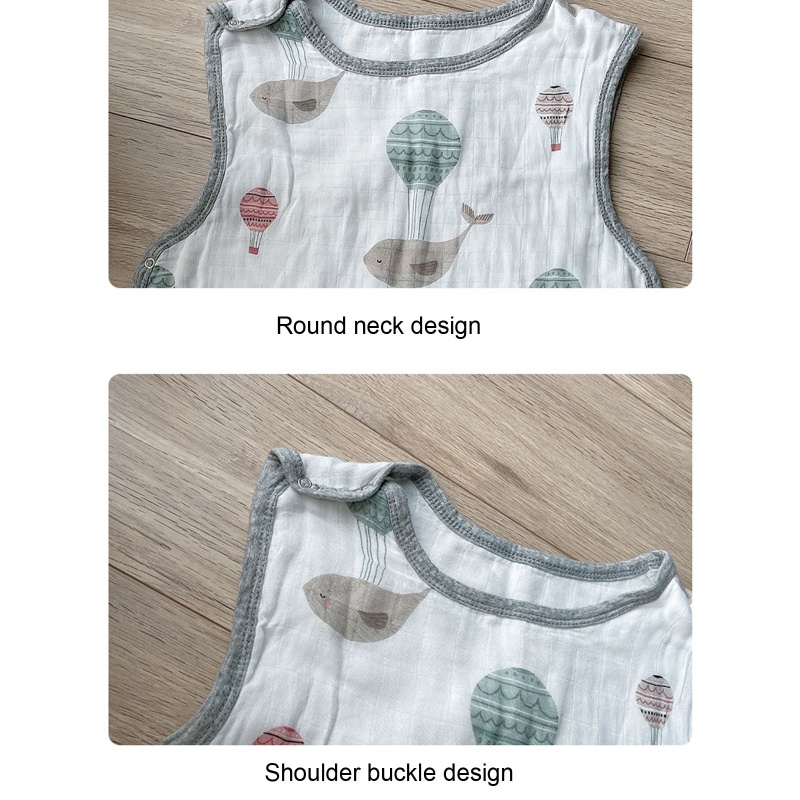 Túi Ngủ Cotton Bốn Lớp Không Tay Dành Cho Bé Sơ Sinh