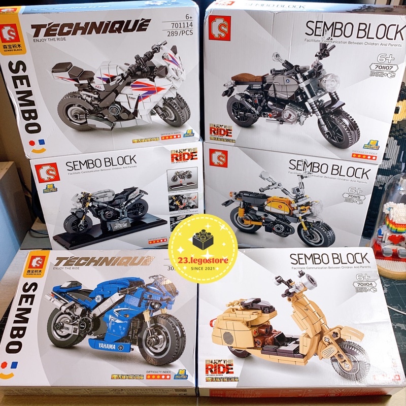 Bộ đồ chơi lắp ghép lego Xe Moto Phân khối lớn mini siêu cool cho bé trai, Bộ đồ chơi lắp ráp xe máy motor