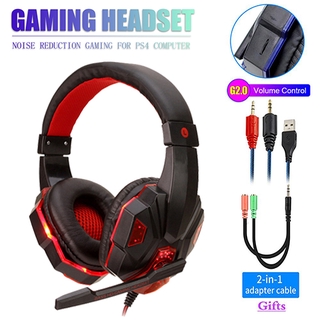 Tai nghe chơi game có mic và đèn led dành cho ps4 / máy tính / laptop