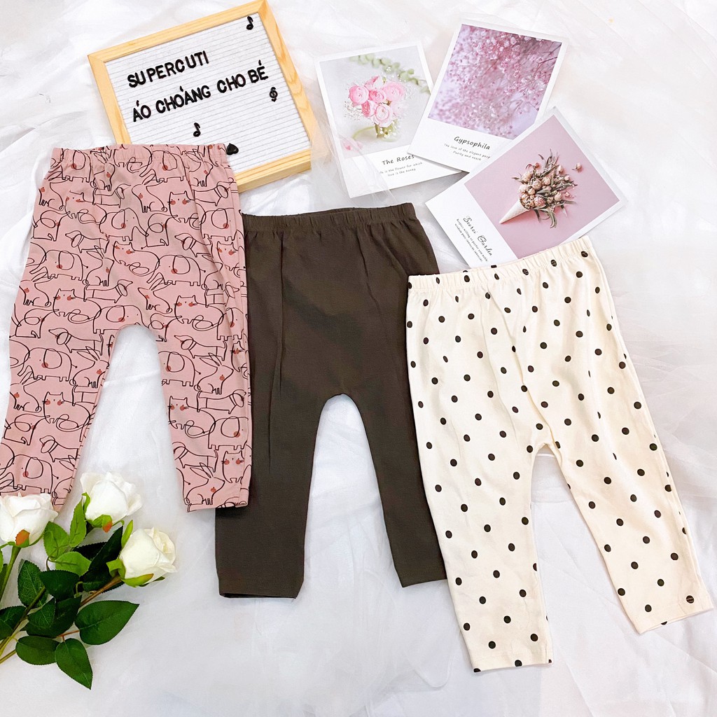 Bộ 3 Quần Legging Bé Gái Chấm Bi H.M