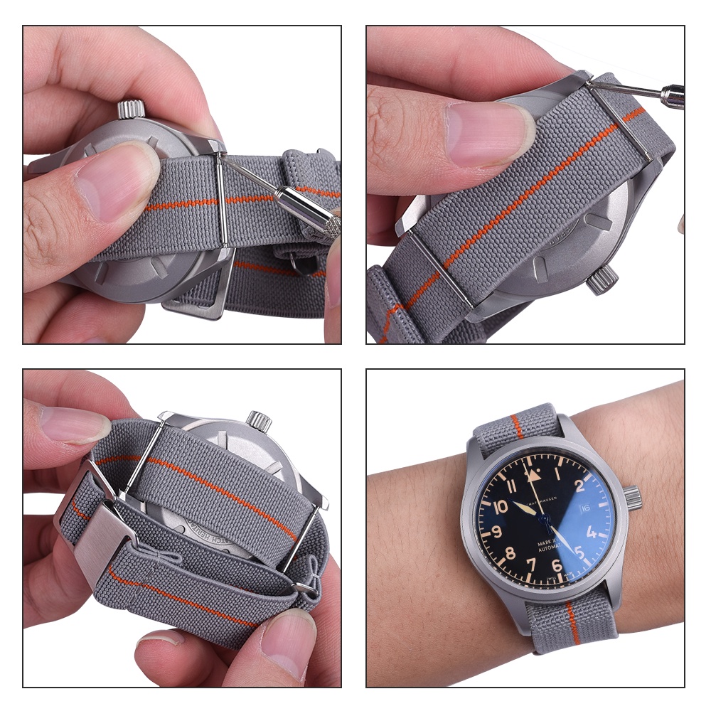 Dây Đeo Đồng Hồ Nylon Co Giãn 60 '' 20mm 22mm Phong Cách Quân Đội Pháp Thời Trang Cho Nam Và Nữ