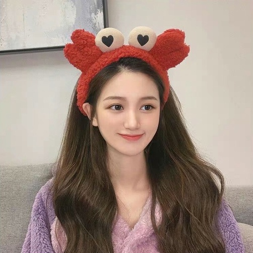 Cài Tóc Hình Chú Cua Hoạt Hình Vải Nhung Dễ Thương Dành Cho Bạn Gái