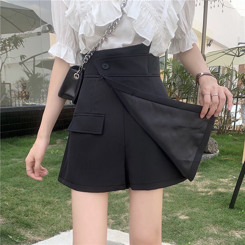 [Quà tặng là dây buộc tóc shop tri ân khách hàng] Quần giả váy cạp chéo 3 cúc hottrend, Quần short giả váy tôn dáng MS09 | BigBuy360 - bigbuy360.vn