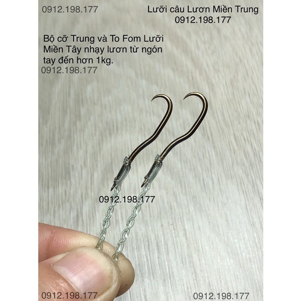 Lưỡi câu Lươn. Kiểu Miền Tây, 2 kích cỡ VỪA và TO tuỳ chọn.