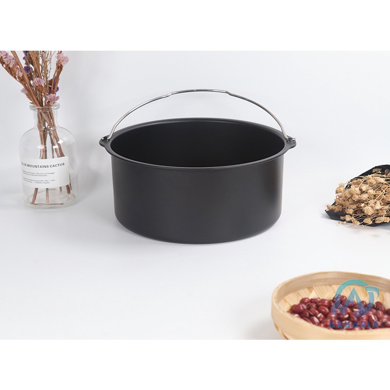 Khuôn Làm Bánh Khuôn Tròn Chống Dính Đế Liền Có Quai Xách Cho Nồi Chiên Không Dầu Làm Bánh Bông Lan 6-7-8inch