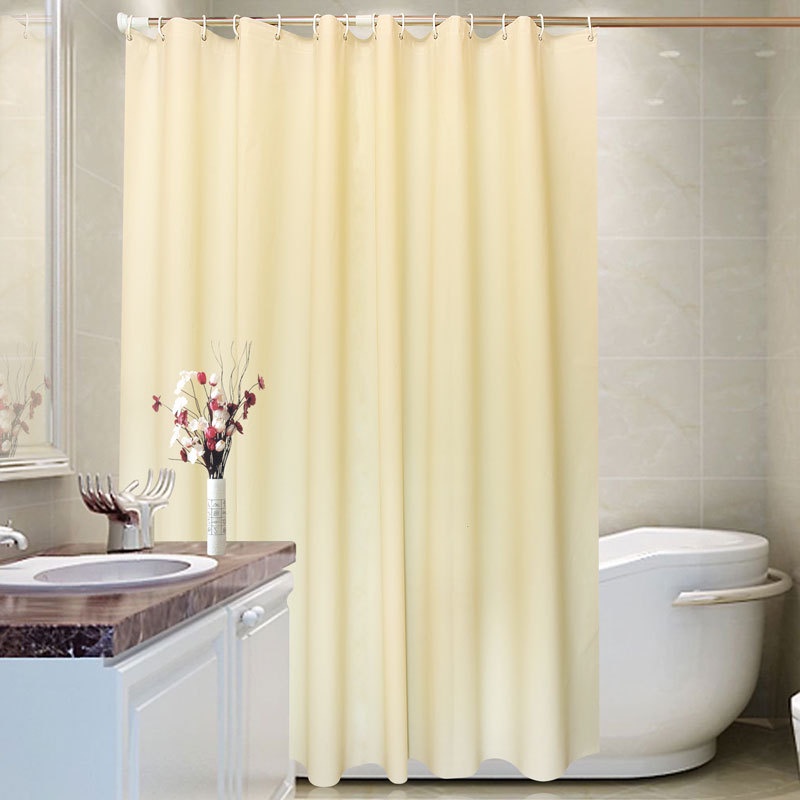 Peva pure yellow waterproof shower curtain