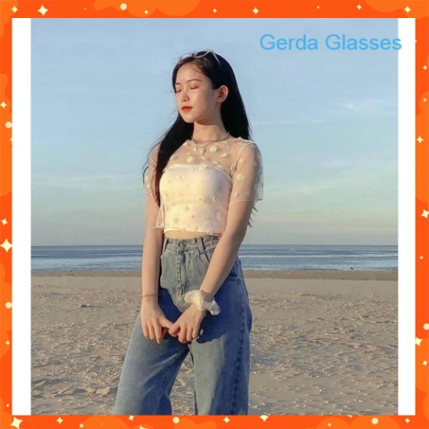 SET 2 MÓN CROPTOP HOA CÚC LƯỚI ❤️ SET ÁO TUBE QUÂY MIX ÁO REN LƯỚI CHIFON HOA CÚC ĐEN TRẮNG