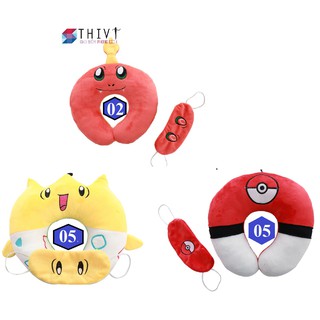 Combo gối chữ u và bịt mắt tạo hình - thivi