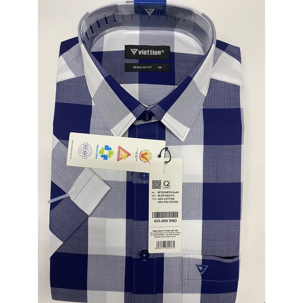 Áo sơ mi ngắn tay Việt Tiến (giá mác 455k) MS2024 | BigBuy360 - bigbuy360.vn