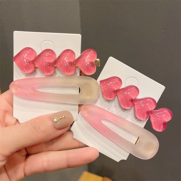 Kẹp Tóc Mỏ Vịt Màu Hồng Ngọt Ngào Phong Cách Hàn Quốc Nhật Bản Jiashucheng