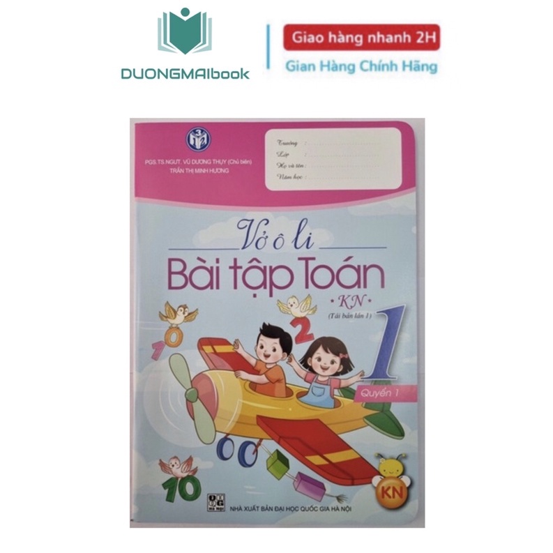 Sách - Vở ô li Bài tập toán lớp 1 Kết nối tri thức - kèm bọc sách