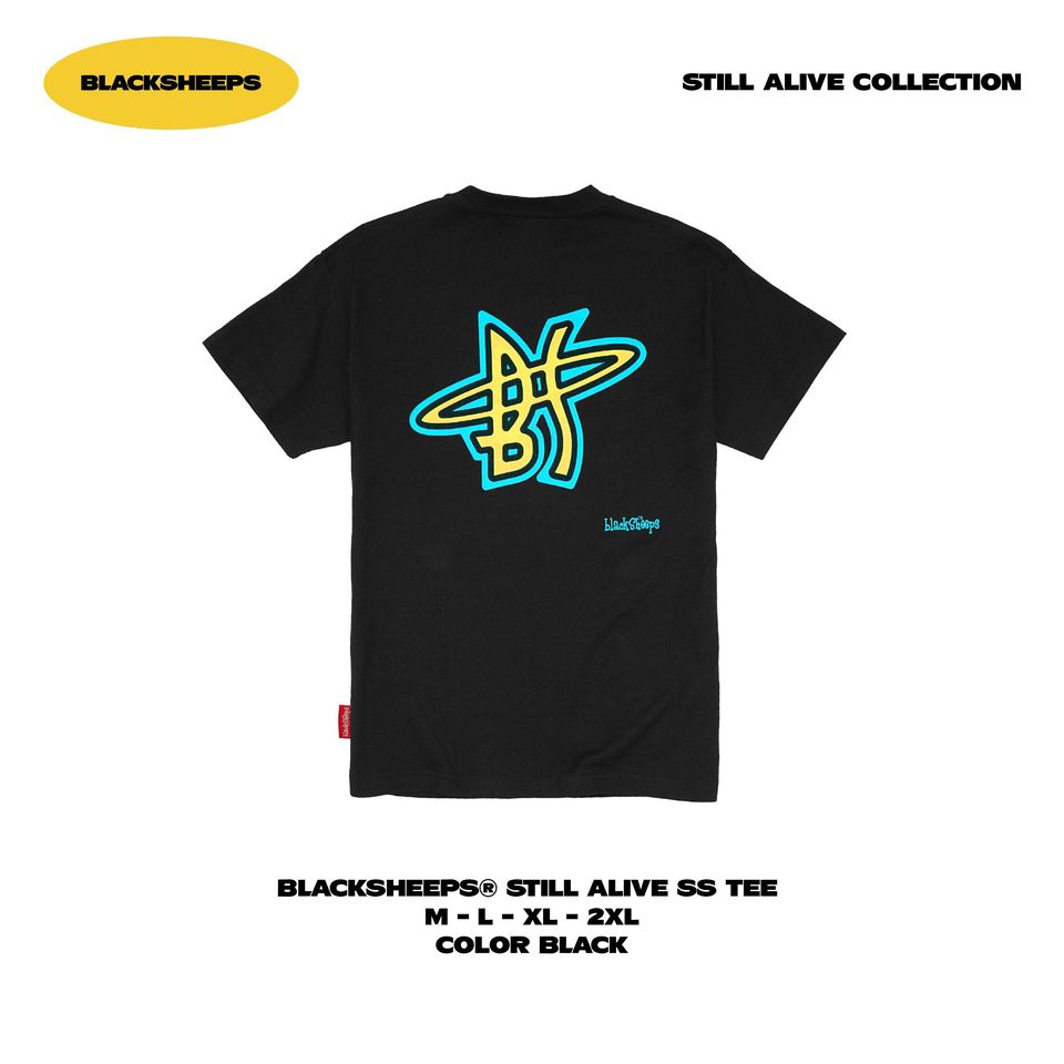Áo thun BLACKSHEEPS Tay Ngắn Màu Đen STILL ALIVE Traditional Fit Tee - BLACK