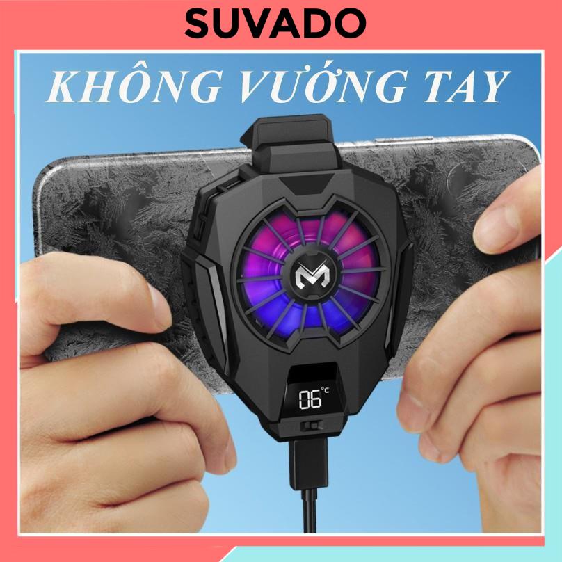 Quạt tản nhiệt điện thoại gaming MEMO DL05 sò lạnh siêu mát hiển thị nhiệt độ công tắc tắt bật cho điện thoại  SUVADO