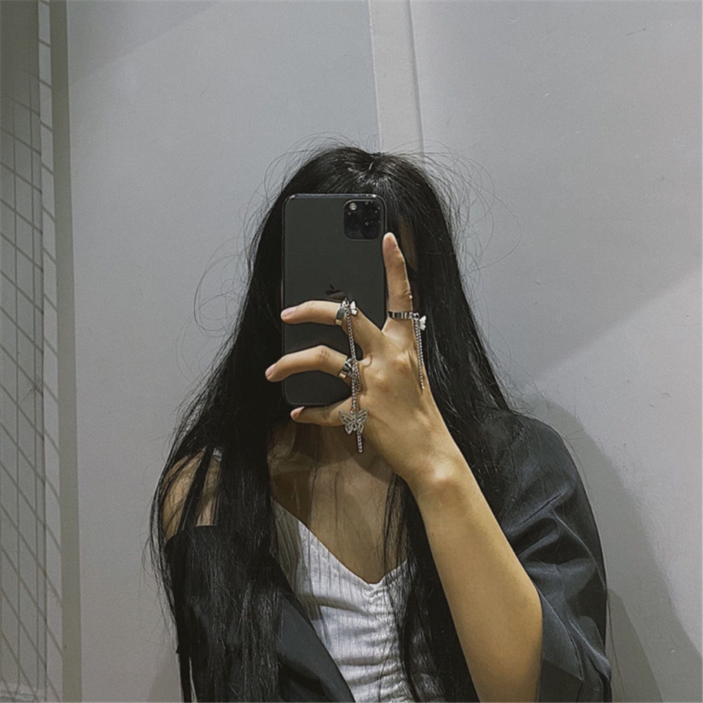 Set 2 nhẫn đeo ngón tay họa tiết bướm thời trang sành điệu cho nữ