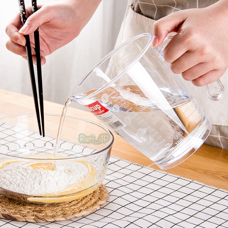 Ca đong chia vạch làm bếp Inomata Nhật Bản_nhựa cao cấp trong suốt chịu nhiệt (1000ml / 1L)