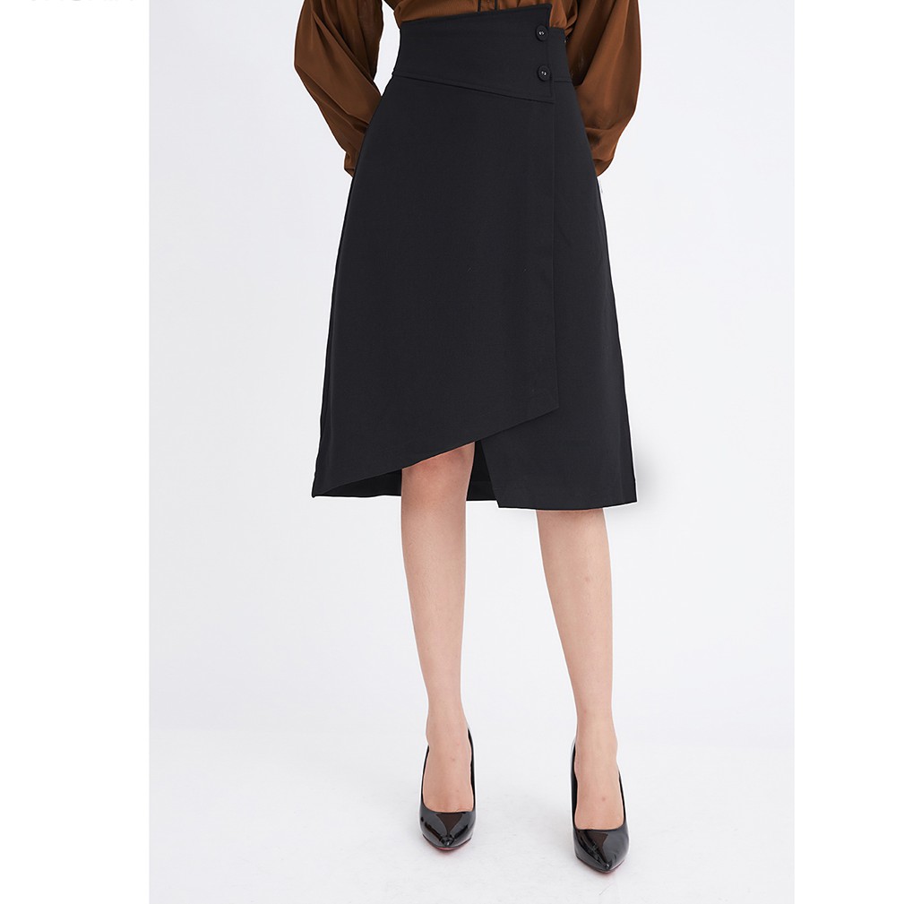 Chân váy dài 92WEAR 2 màu, đủ size, cạp cao vạt lệch JDA1533 | BigBuy360 - bigbuy360.vn