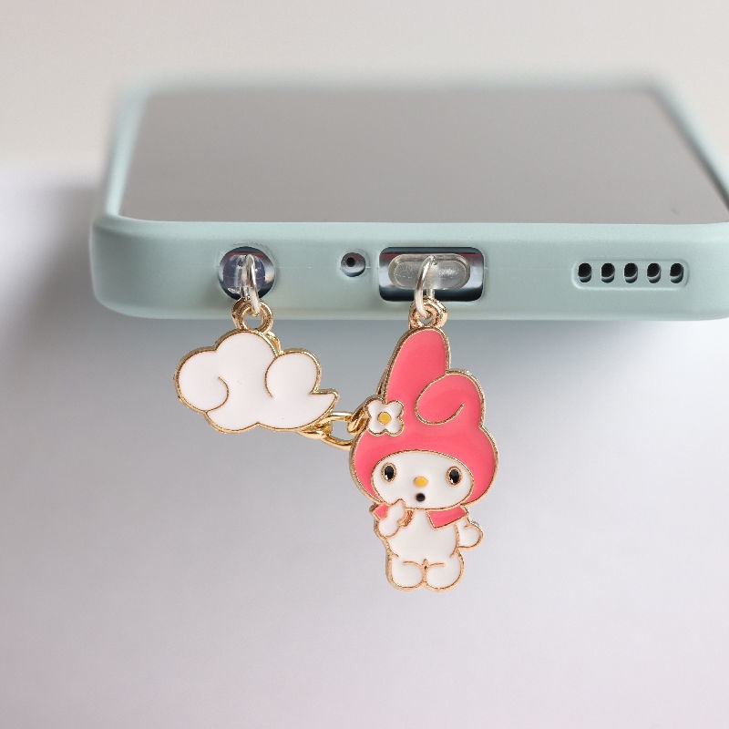 Nút Bịt Cổng Sạc Điện Thoại / Tai Nghe Chống Bụi Hình Kuromi Melody Dễ Thương diy