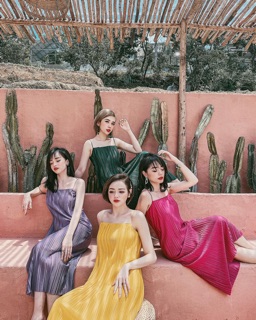 VÁY MAXI 2 DÂY DẬP LY