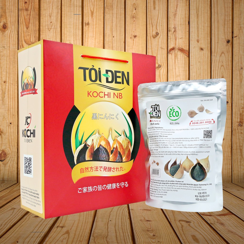 TỎI ĐEN CHÍNH HÃNG KOCHI NHẬT BẢN. {TÚI ECO 250GRAM TIẾT KIỆM}