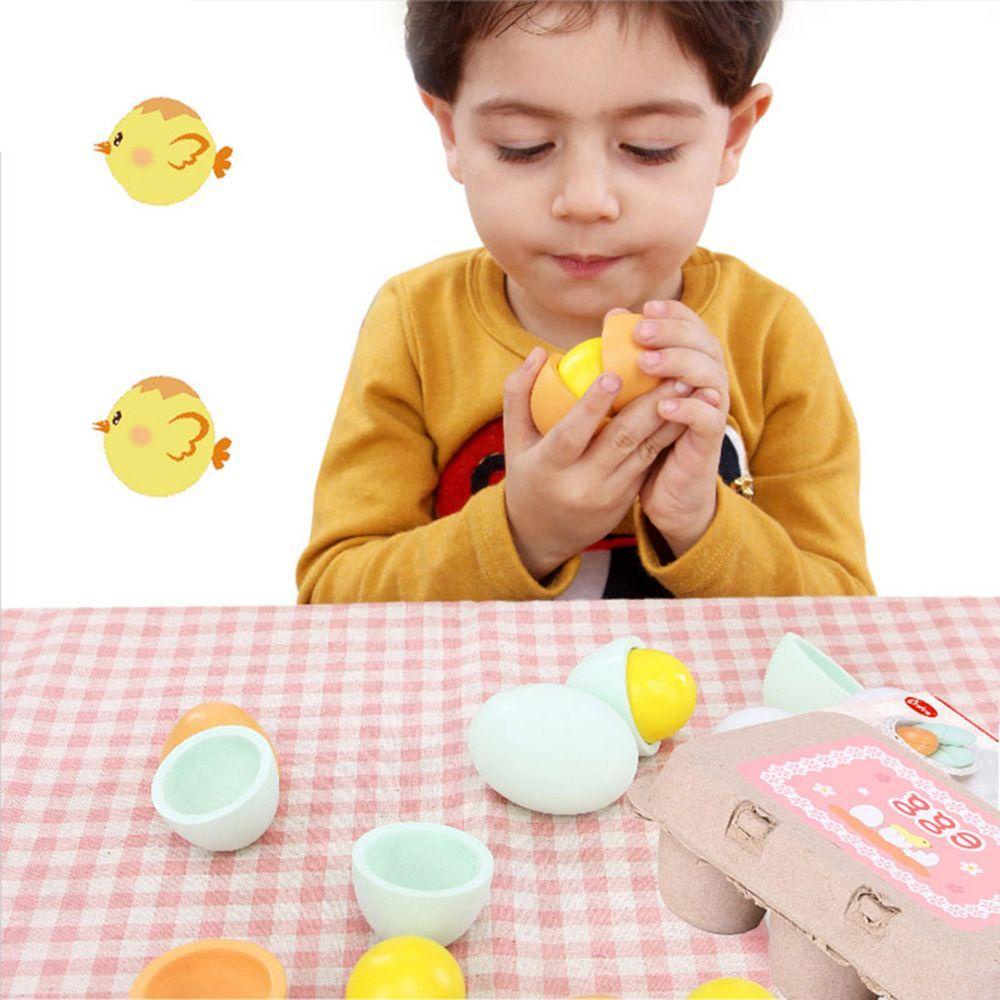 Bộ Đồ Chơi Trứng Giả Bằng Gỗ Không Độc Hại 1 Cái Cho Trẻ Em