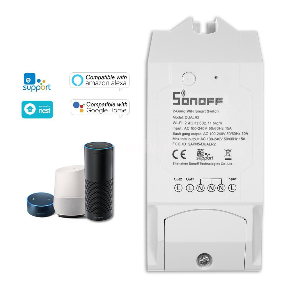 SONOFF Dual ITEAD 2 Channels WIFI Smart Switch Works with Amazon Alexa & for Google Home/Nest Universal Wireless Remote