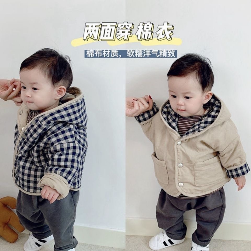 Áo Khoác Phao Dày Dặn Liền Mũ Cho Bé Trai Bé Gái Mặc 2 Mặt Hàng Cao Cấp Ảnh Thật