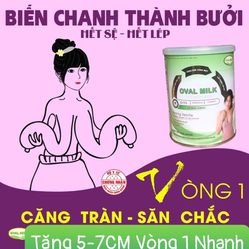 [NỞ NGỰC 5-7CM] Tăng Vòng 1 OVAL MILK Cải Thiện Nội Tiết Tố, Sữa Mầm Đậu Giúp Cải thiện Tăng size vòng 1 nhanh hiệu quả