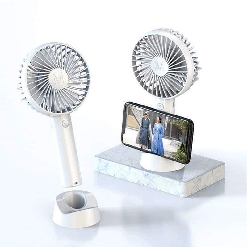 Quạt mini tích điện cầm tay có đế để bàn 3 tốc độ gió J9 | BigBuy360 - bigbuy360.vn