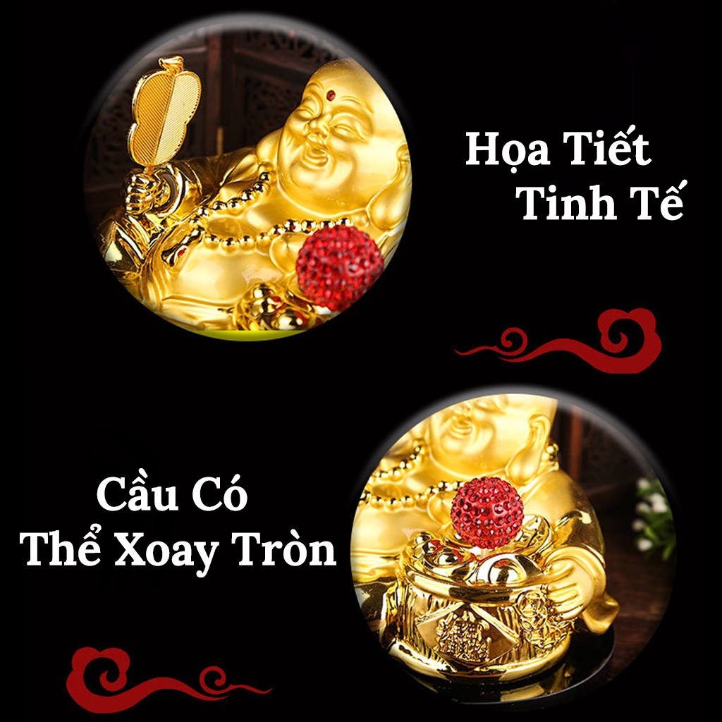 Tượng Phật Di Lặc Để Ô Tô Năng Lượng Mặt Trời - TẶNG KÈM Đế Chống Trượt + Nước Hoa CARZONE.TOP