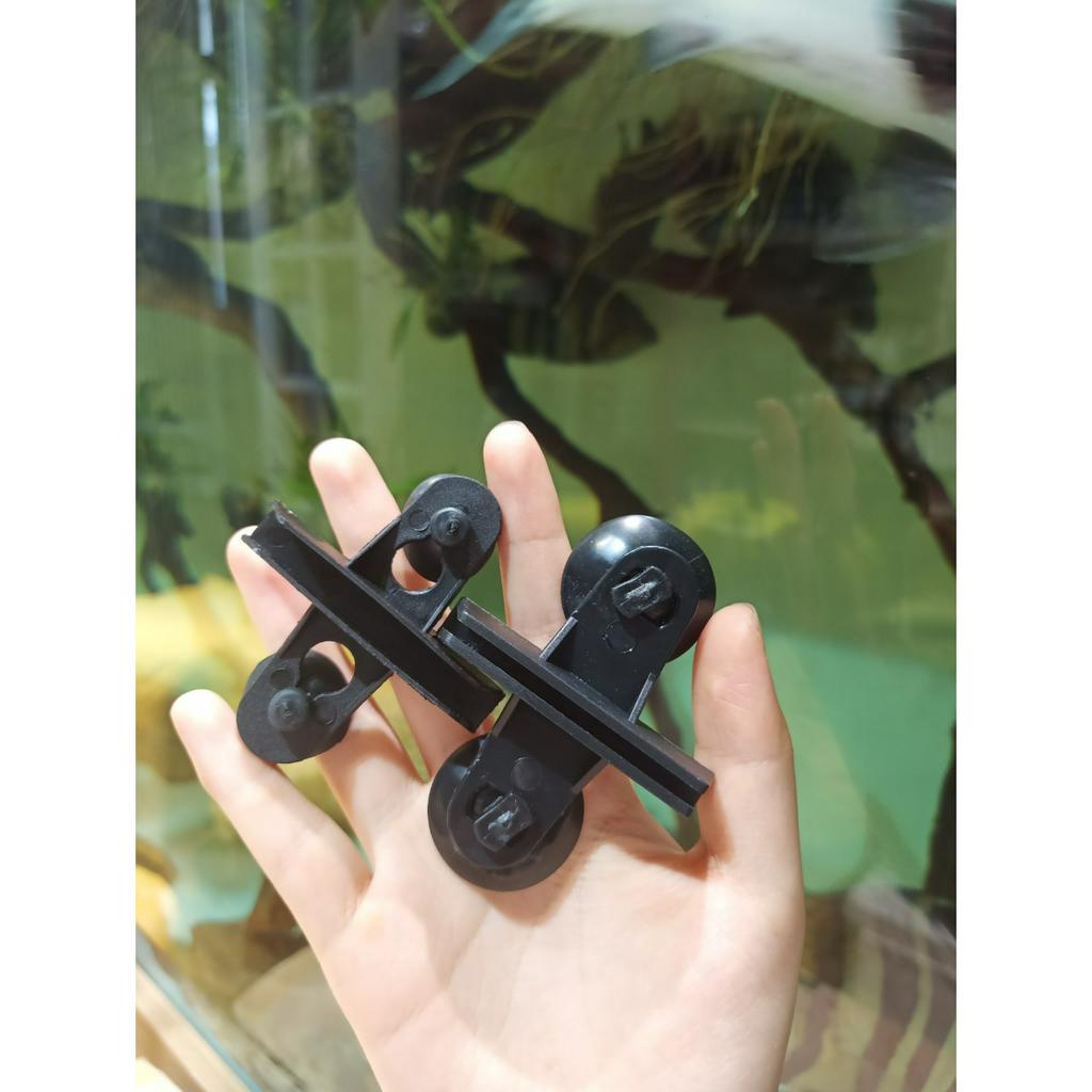 Chân hít kính giữ vách kính ngăn bể cá -Hít kẹp vách ngăn bể cá màu đen