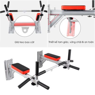 Xà đơn treo tường đa năng cải tiến, kèm móc treo bao cát Gymlink GLS1008