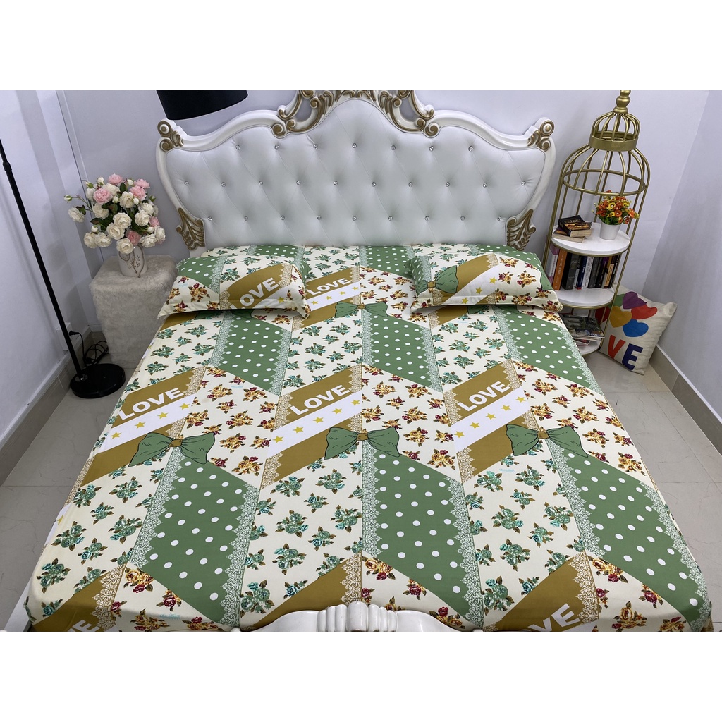 Drap bộ Thun Hàn Quốc 4 món đủ size m6x2m, m8x2m - ga, vỏ gối, vỏ ôm | BigBuy360 - bigbuy360.vn