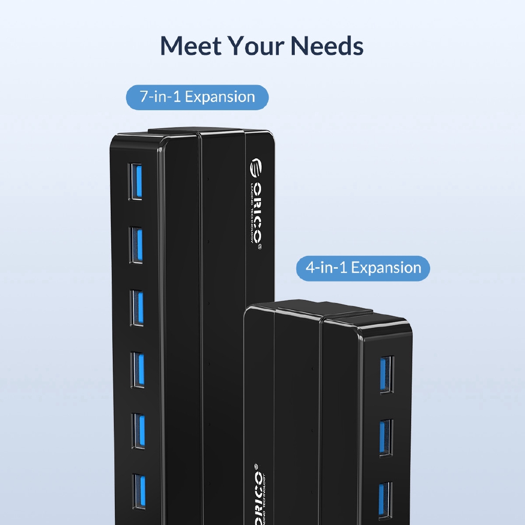 Bộ hub Orico H7928-U3 chia 4/7 cổng usb 3.0 12v cho máy tính